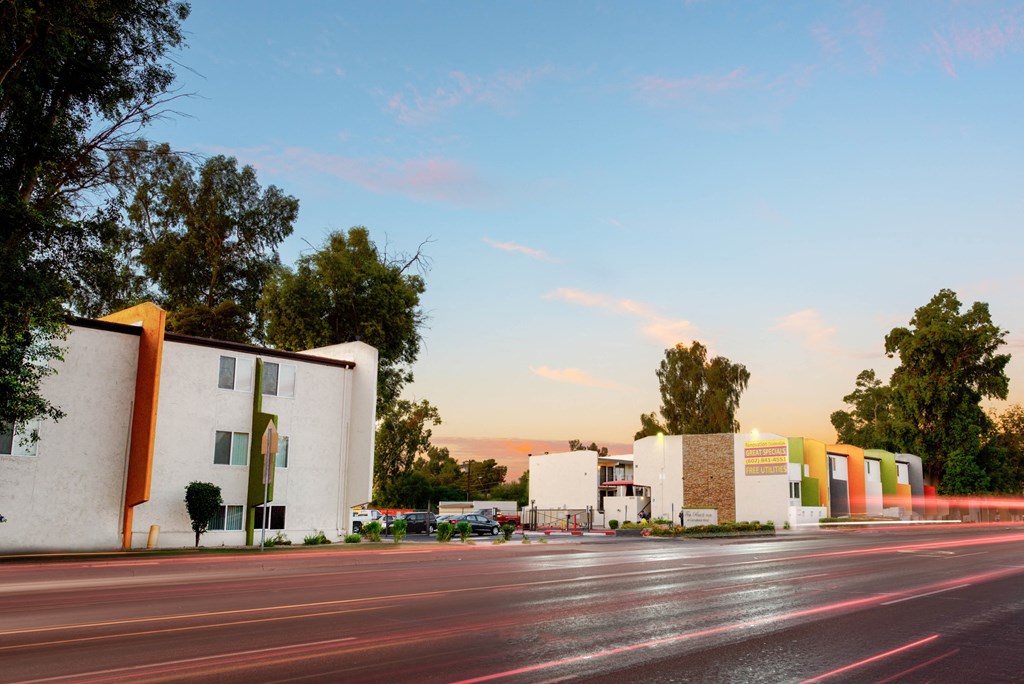 a rendering of a building with a street in front of it
