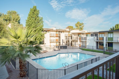 a view of the pool at residence inn