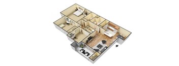 The Santa Fe floor plan l Canyon Vista Apartments in Sparks NV