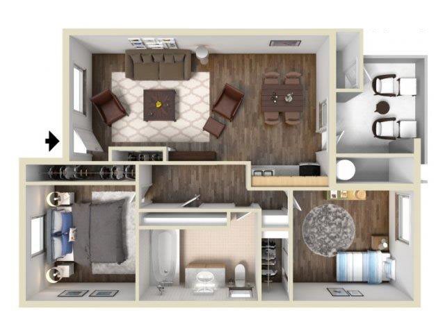 Two Bed Floor Plan Two Bed Floor Plan 1900 South Campus Ave Ontario, Ca Apartments l The Casitas