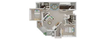 two bedroom floor plan l Oak Brook Apartments in Rancho Cordova CA 