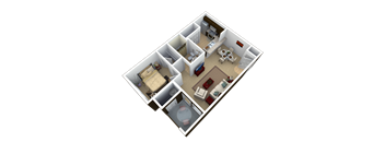 One Bedroom Floor Plan  l The Trails at Pioneer Meadows Apartments in Sparks NV