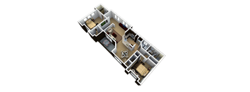 Two Bedroom Floor Plan l The Trails at Pioneer Meadows Apartments in Sparks NV