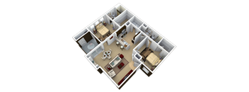 Two Bedroom Floor Plan l The Trails at Pioneer Meadows Apartments in Sparks NV