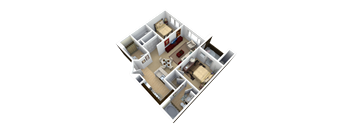 Two Bedroom Floor Plan l The Trails at Pioneer Meadows Apartments in Sparks NV