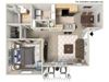 One bedroom Floor Plan l Villas at D'Andrea Apartments in Sparks NV