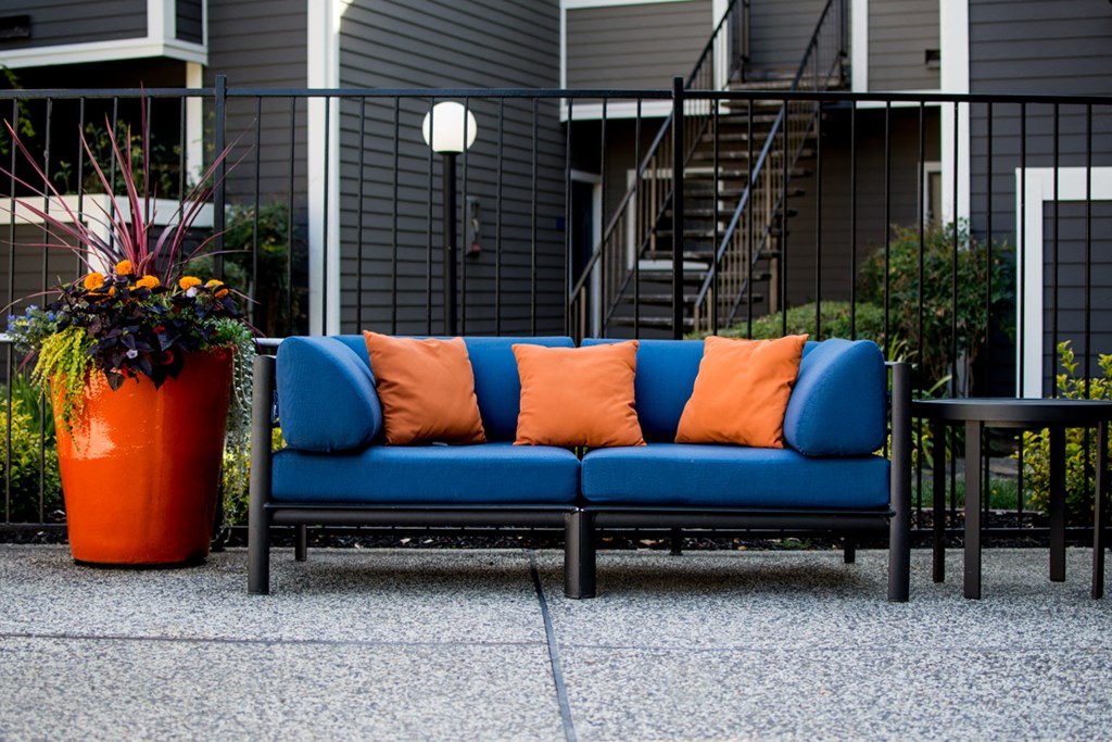 Pool Side Seating l Waterford Cove Apartments in Sacramento CA