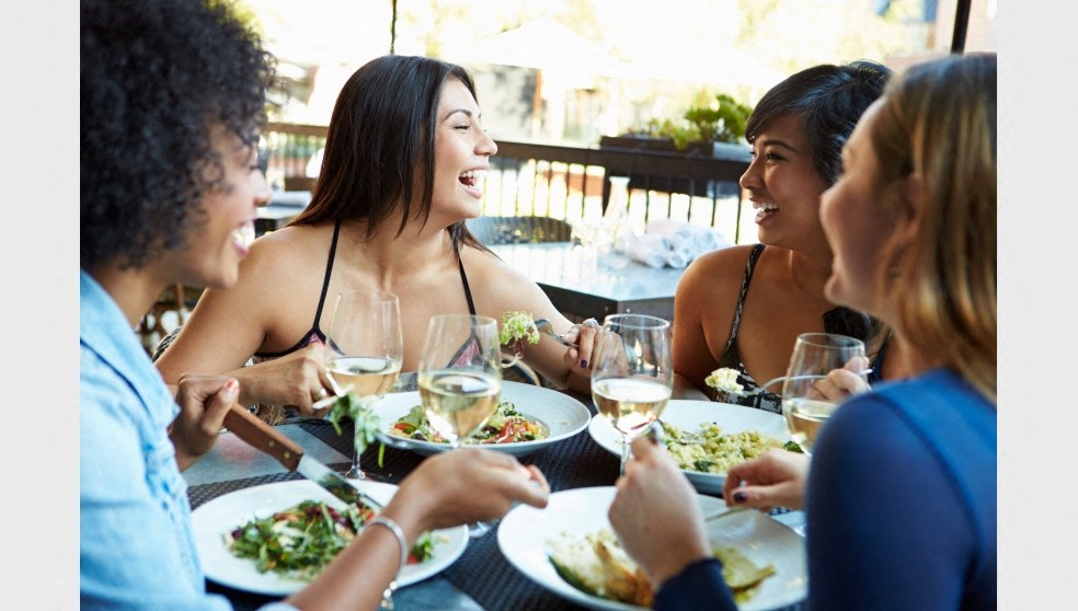 Friends eating out l Waterford Cove Apartments in Sacramento CA