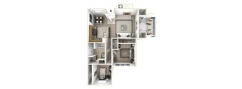 Two Bedroom floorplan  l Waterford Cove Apartments in Sacramento CA