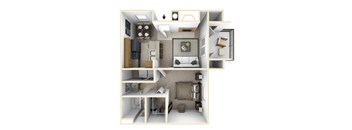 One Bedroom  floorplan  l Waterford Cove Apartments in Sacramento CA