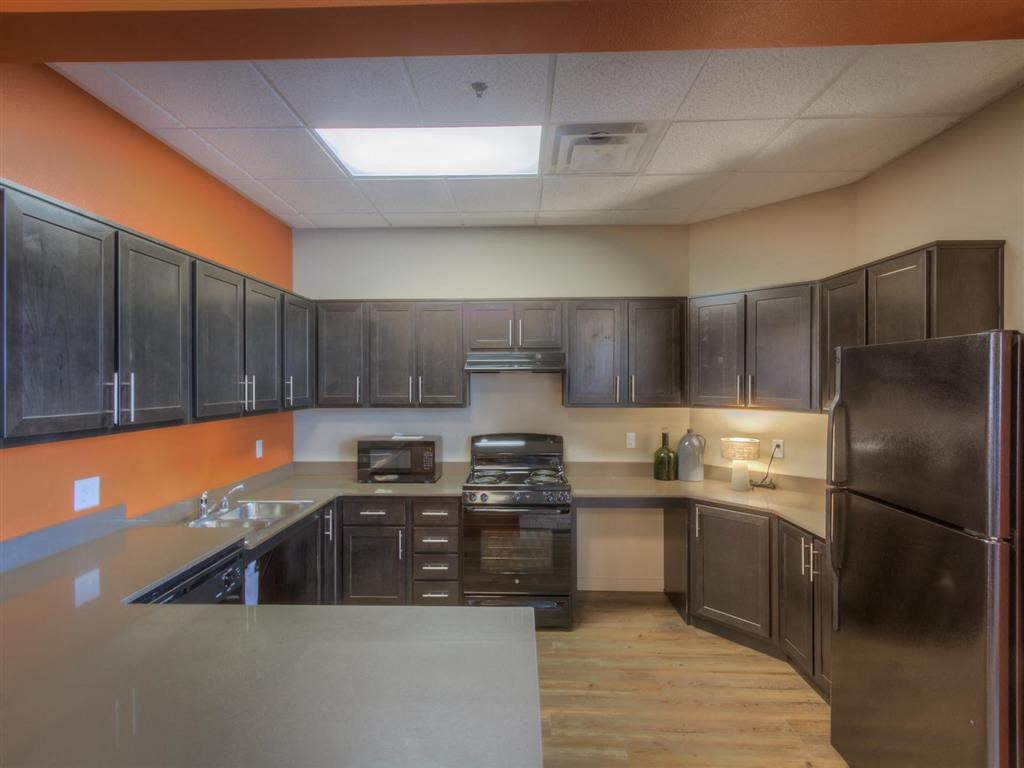 Clubhouse Kitchen | Urban Center apartments in Lynnwood, WA