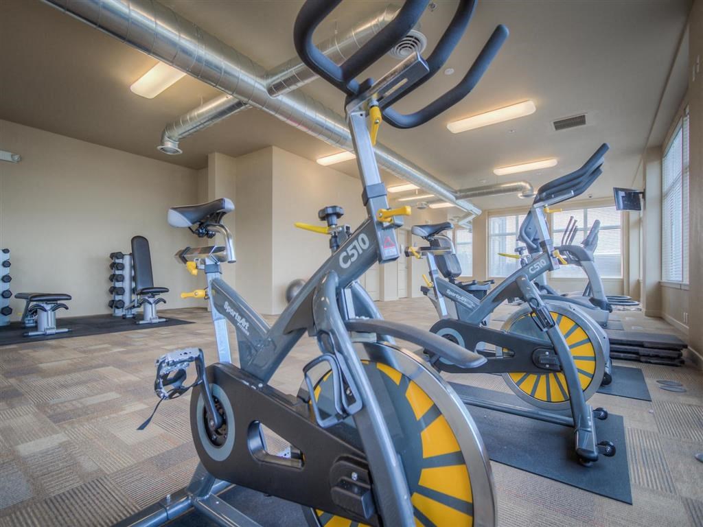 Stationary Exercise Bicycles at Urban Center Apartments in Lynnwood