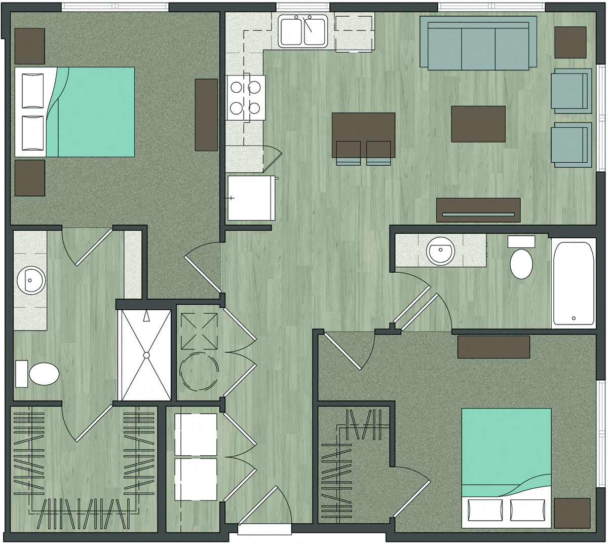 Lofts at Monroe |2 Bedroom, 2 Bathroom 1002 Sq. Ft.