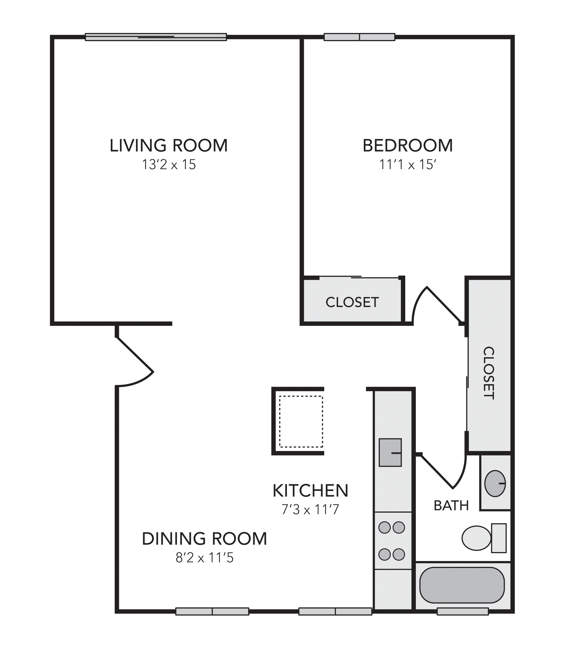 1x1 units available in Walnut Creek, CA | The Meridian