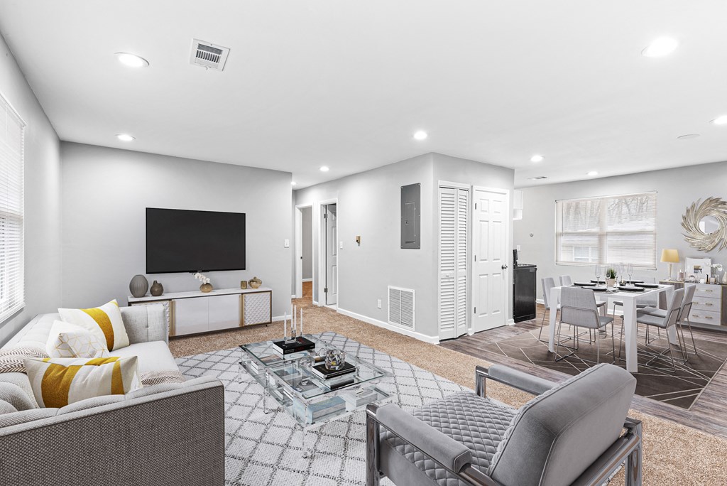 Spacious Living Room at Georgian Oaks Apartments, Smyrna Georgia