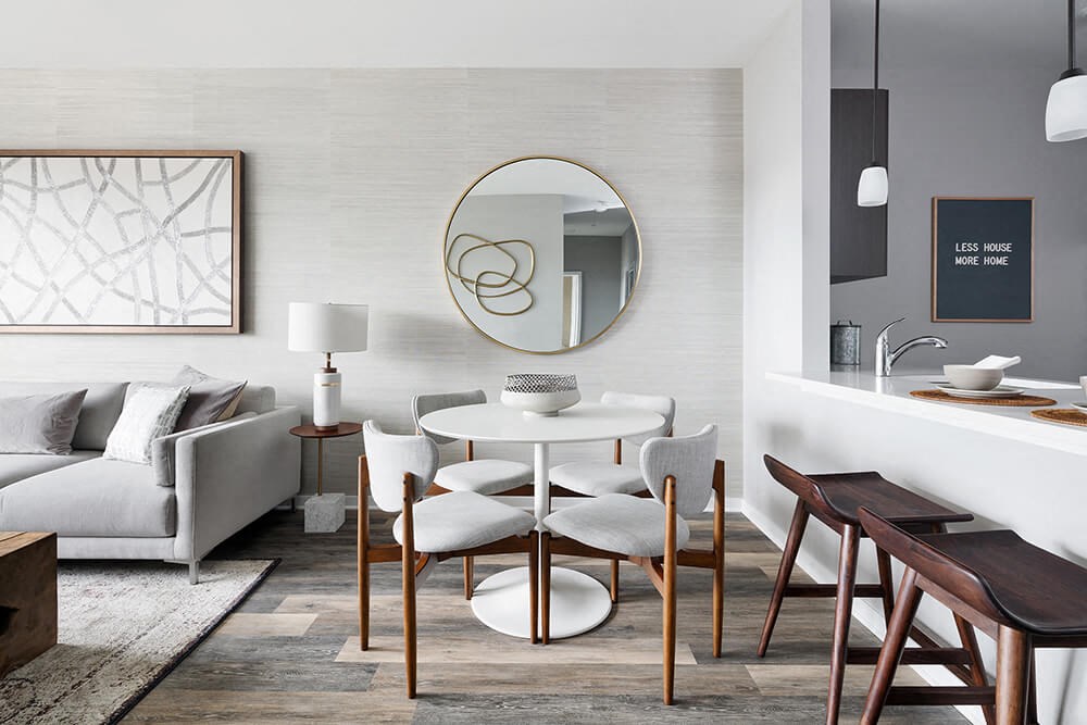 Living Room With Kitchen View at The Link at Aberdeen Station, Aberdeen, NJ, 07747