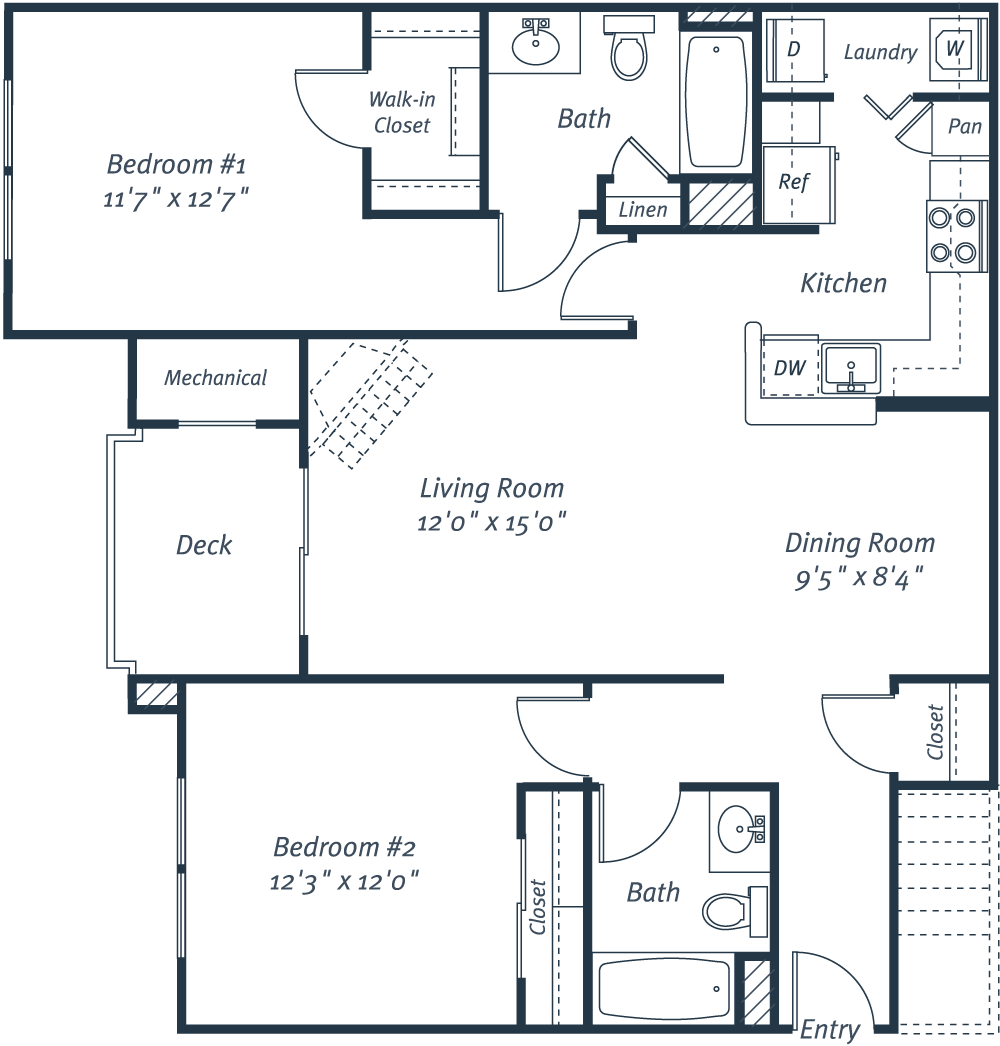 2 Bed - 2 Bath, 1098 sq ft, Hopewell