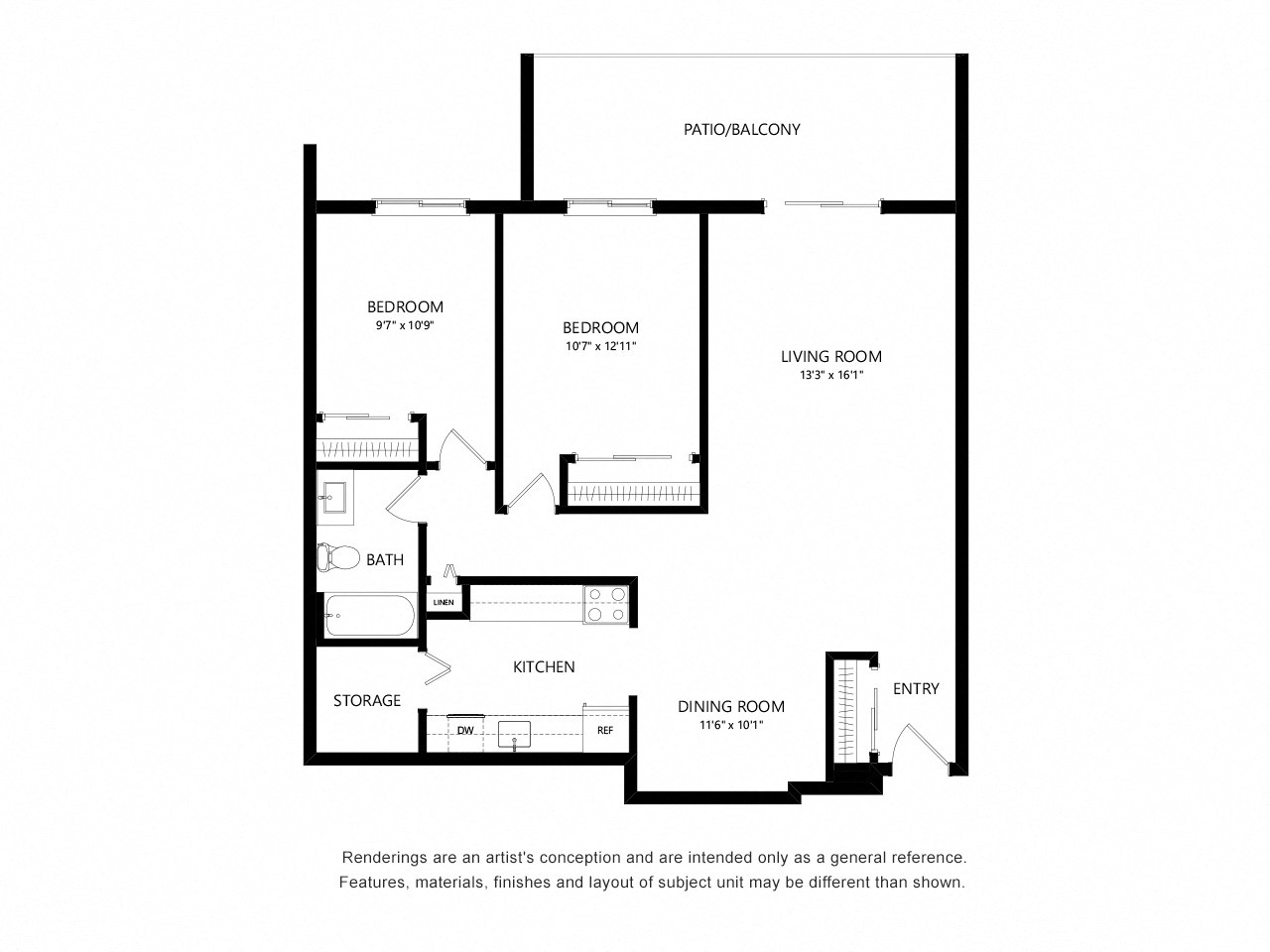 2 Bed 1 Bath