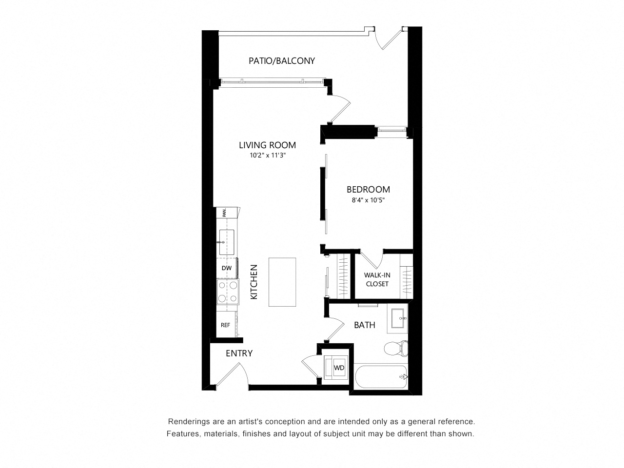 1 Bed 1 Bath