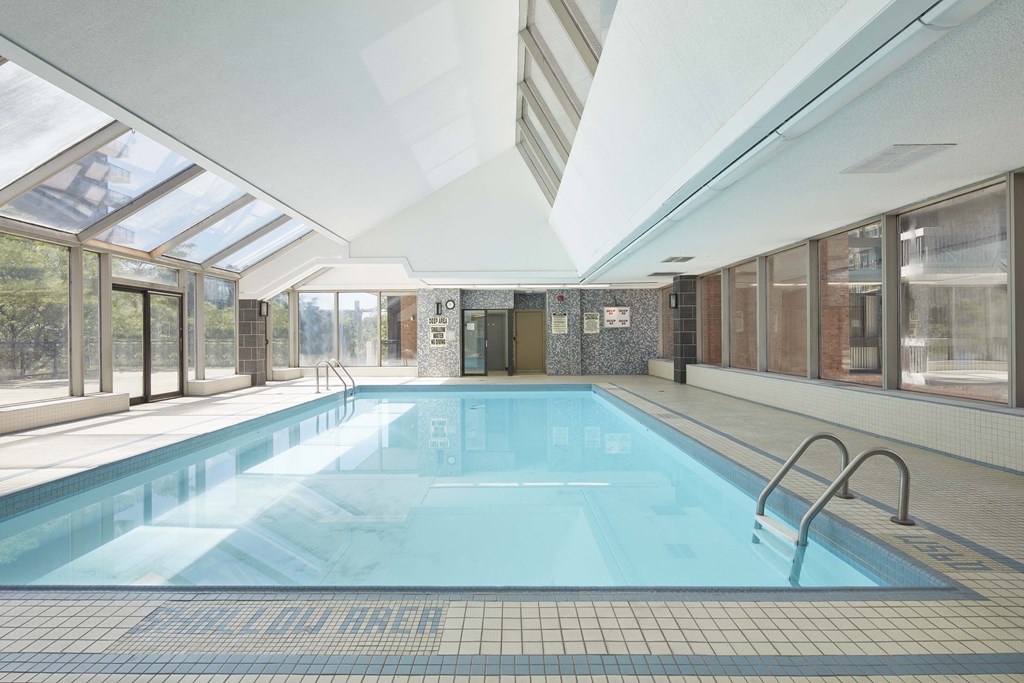 Indoor pool with lots of natural light