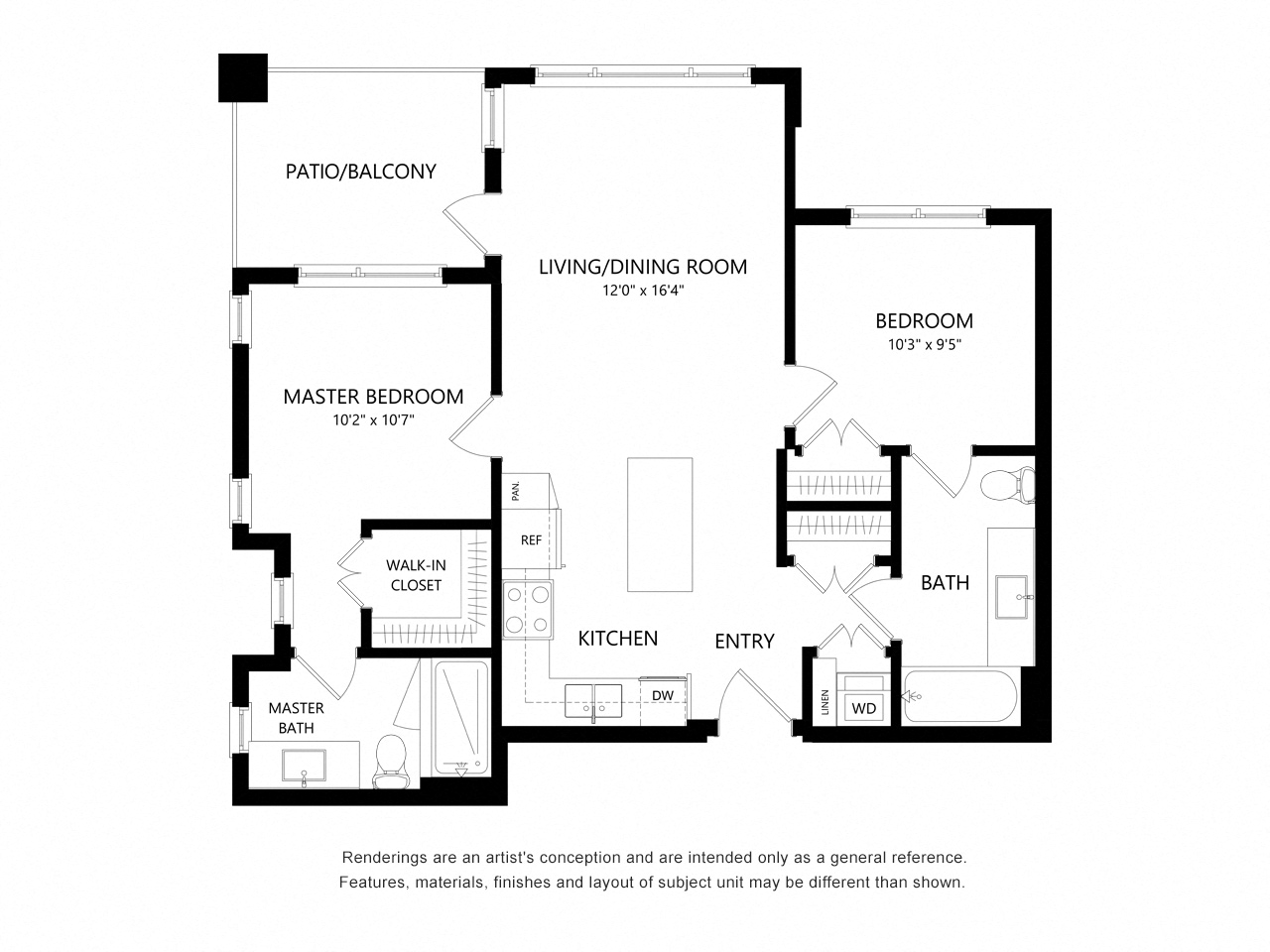 2 Bed 2 Bath