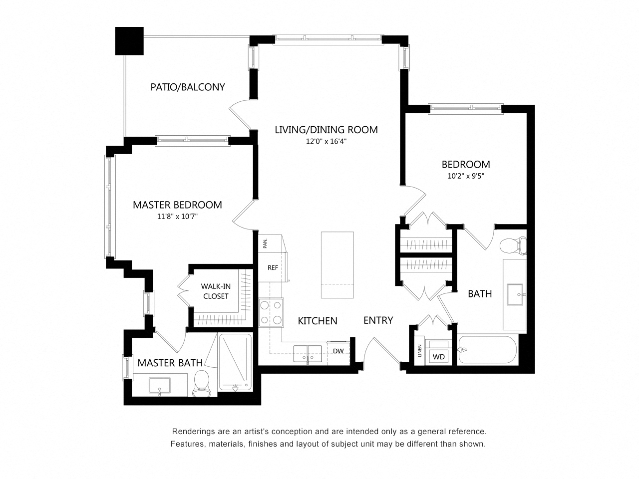 2 Bed 2 Bath