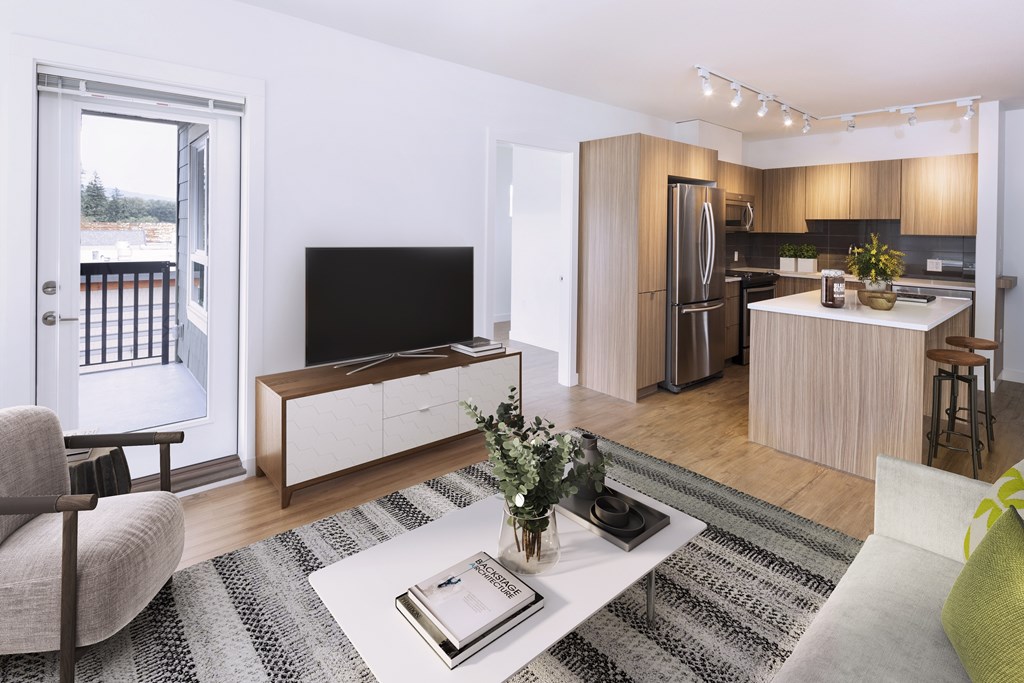 a living room with a couch and a coffee