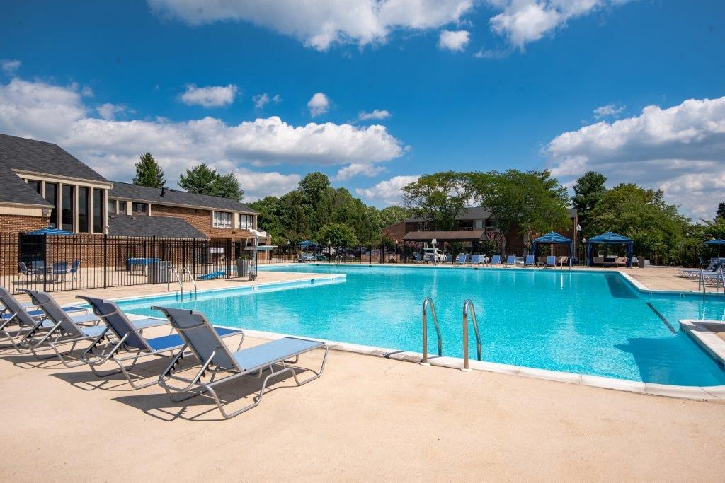 the swimming pool at the apartments for rent