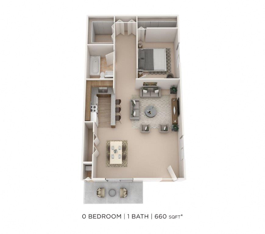 One Bedroom - 660 sqft