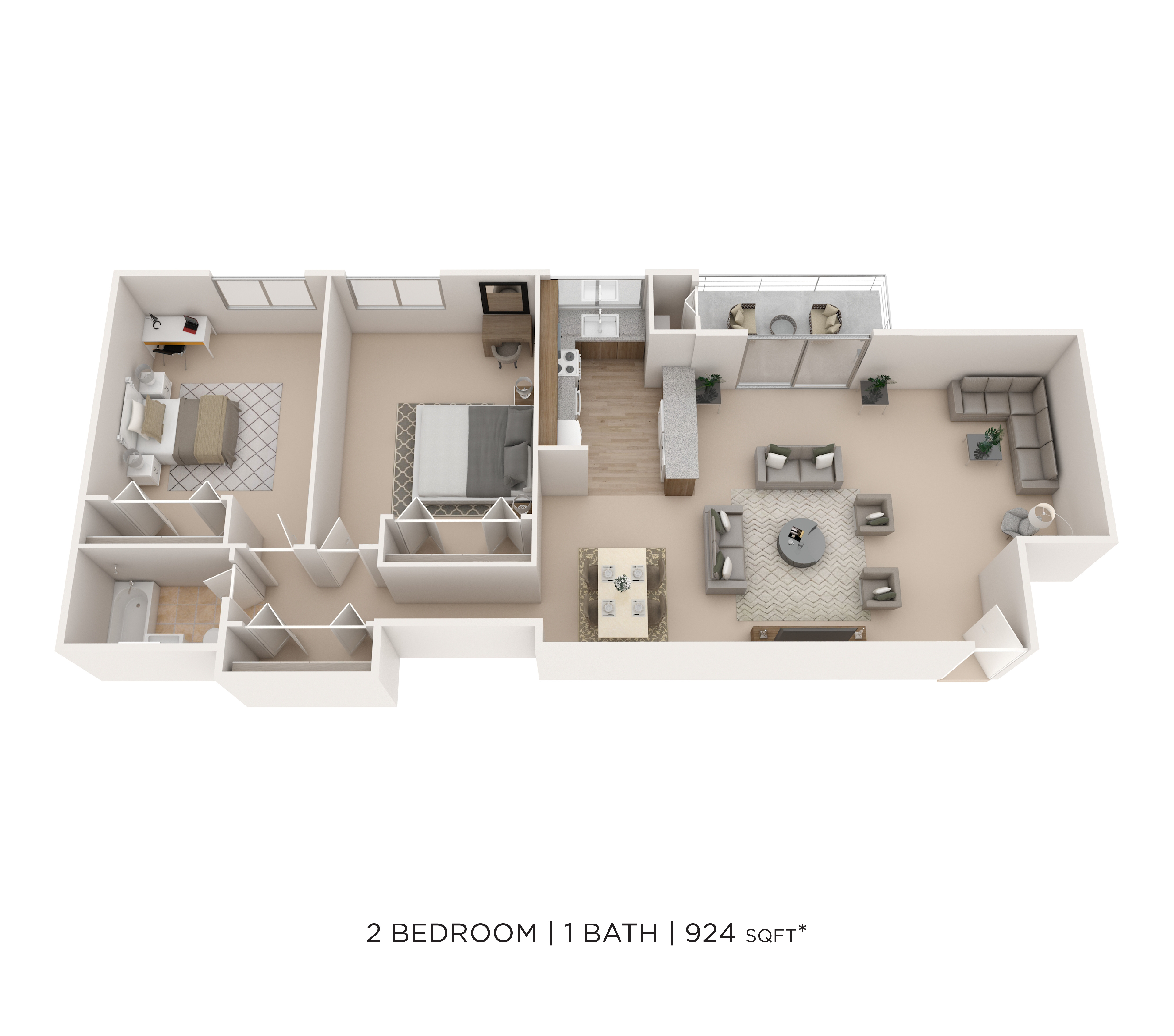 Two Bedroom - 924 sqft