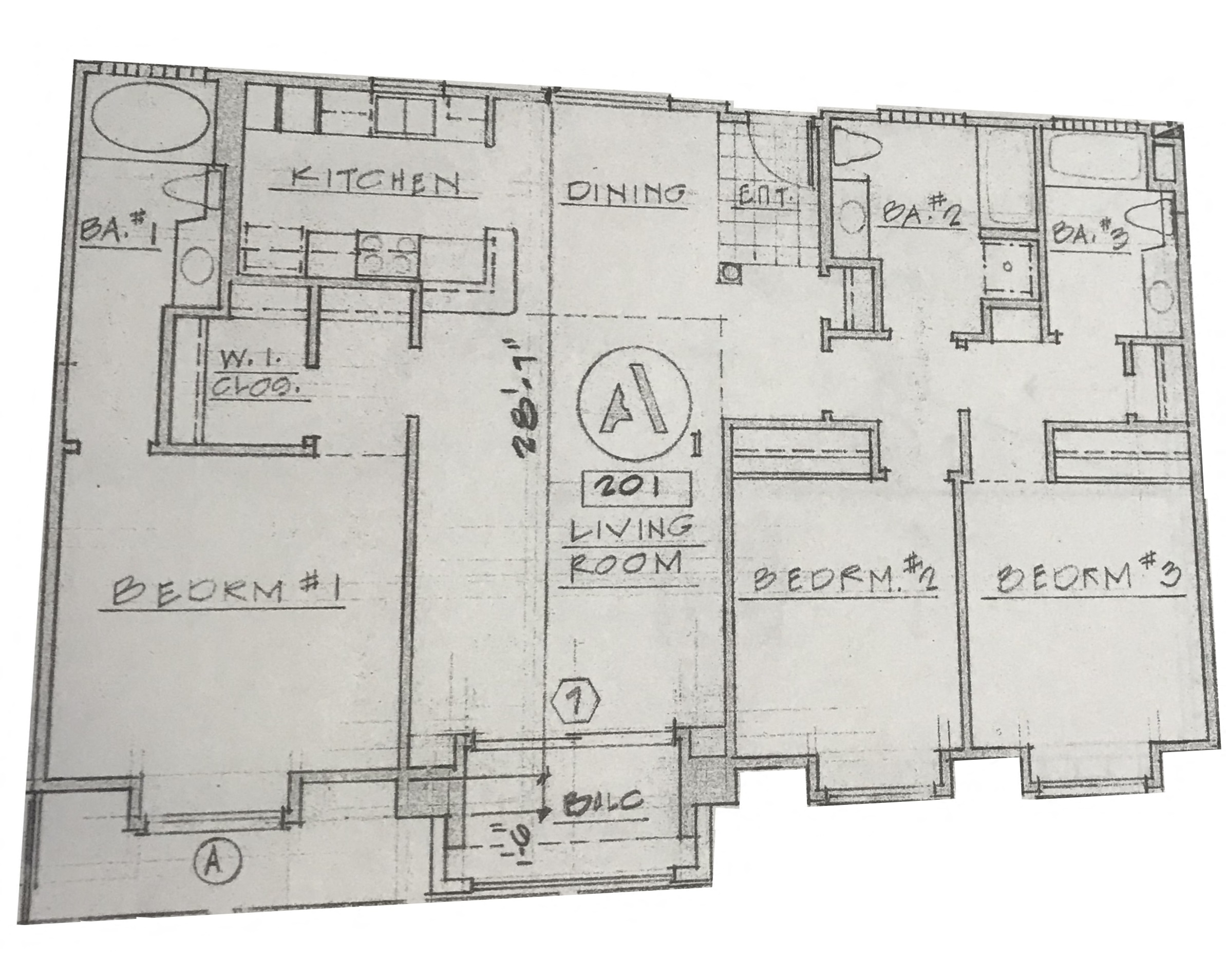 3 Bed 2 Bath Floor Plan at 3707 Motor Avenue, Los Angeles, CA, 90034