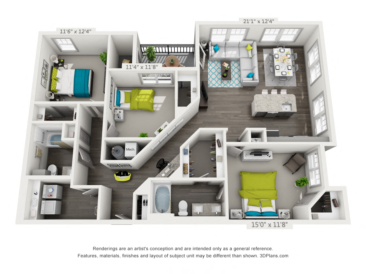 Hawthorne at the W Two Bedroom Floor Plan