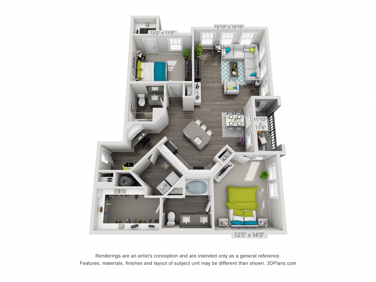 Hawthorne at the W Two Bedroom Floor Plan
