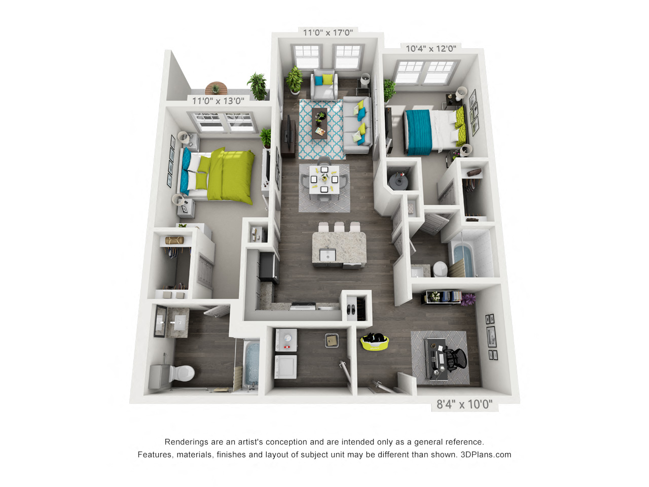 Hawthorne at the W Two Bedroom Floor Plan