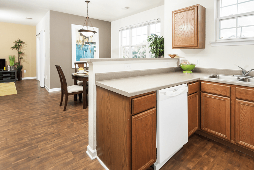 a kitchen with a dishwasher and a sink in a house