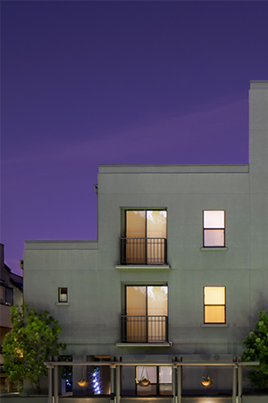 Apartments Midtown Sacramento - 1801L - Resort Style Pool with Night Sky, Lounge Seating, and Plants