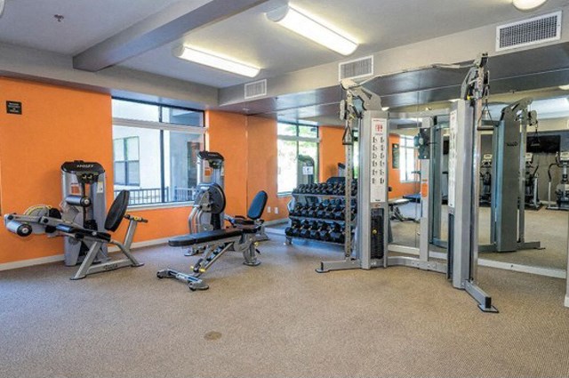 Sacramento Apartments - 1801L - Fitness Center with Free Weights, Leg Press, and Treadmills