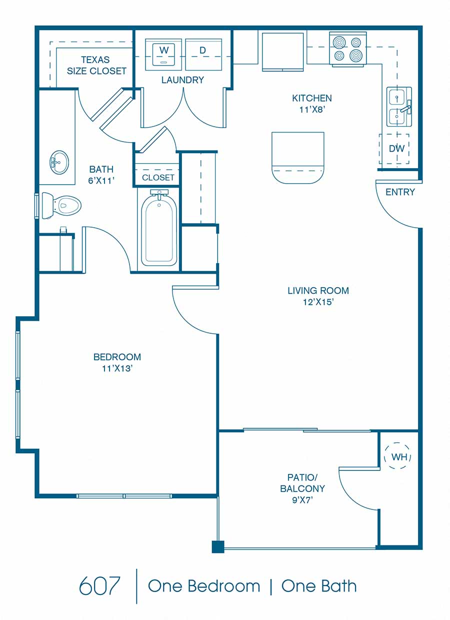 One bedroom floor plan