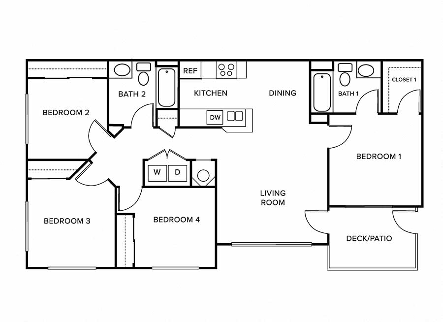 Four bedroom floor plan