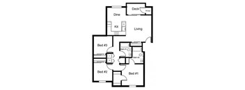 3x2 Floor plans available at Elk Creek Apartments in Sequim, WA 98382