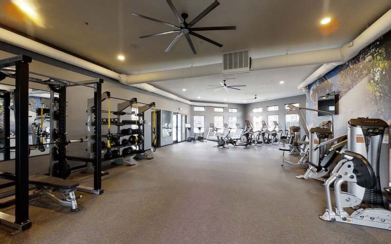 Gym with weights and cardio  l Azure Apartments in Sparks NV
