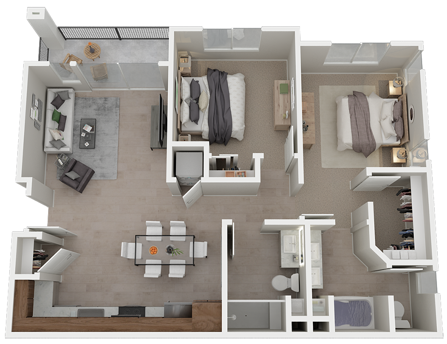 Two Bedroom Floor Plan l Azure Apartments in Sparks NV