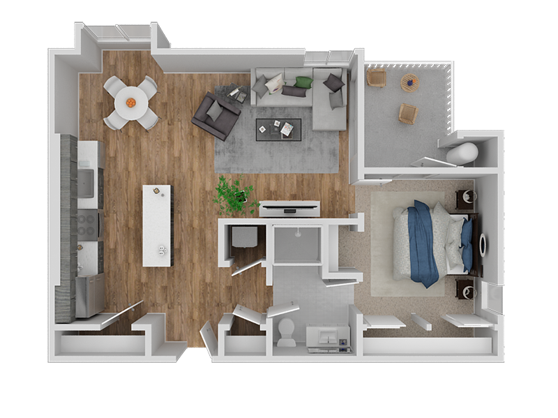 Hub Apartments | Folsom CA |Floorplan |746 A11