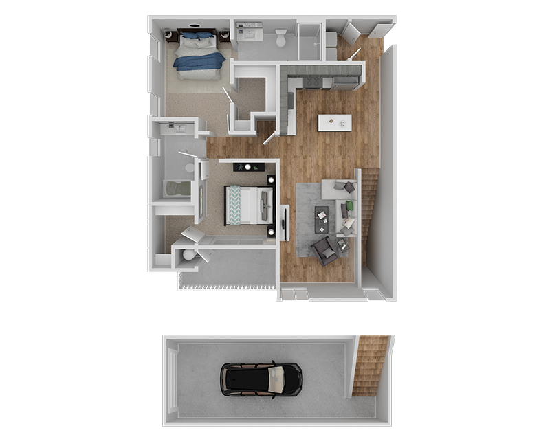 Hub Apartments | Folsom CA |Floorplan | 1073 B2