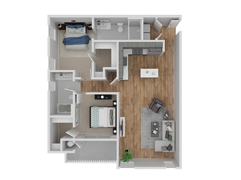 Hub Apartments | Folsom CA |Floorplan | 1073 B21