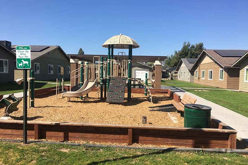 Playground near grass