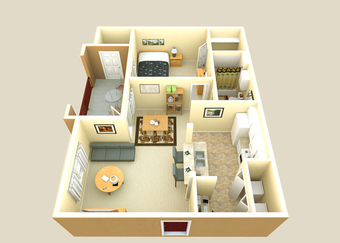 La Sierra 1x1 floor plan Apartments l New Braunfels TX