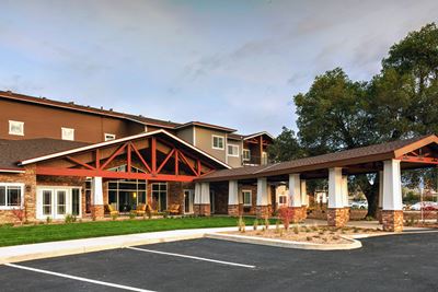 Exterior View of building with parking