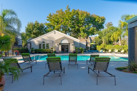 Pool with lounge chairs 