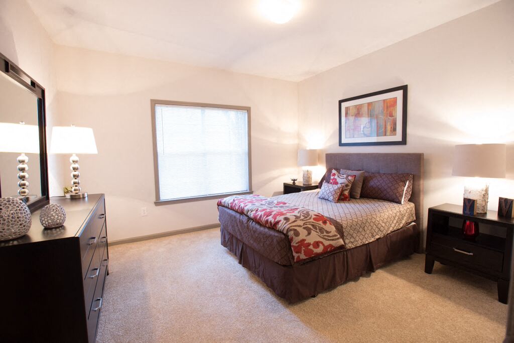 Bedroom With Expansive Windows at Highland View Apartments, Georgia, 30306